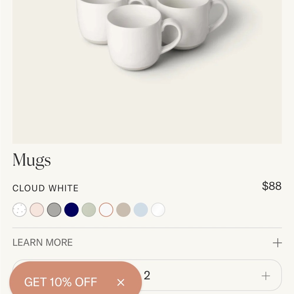 Fable Cream Mugs, set of 2. - Picture 3 of 3